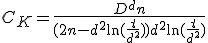 C_K=\frac{D^dn}{(2n-d^2\ln(\frac{t}{d^2}))d^2\ln(\frac{t}{d^2})}